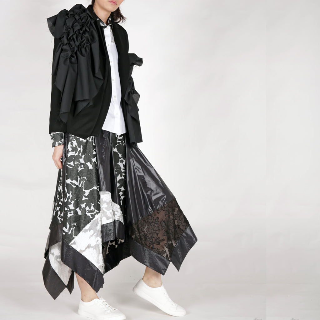 Jacket - Gathered Panels & Double Lapels - phenotypsetter, fashion designer label, unisex, women, accessories
