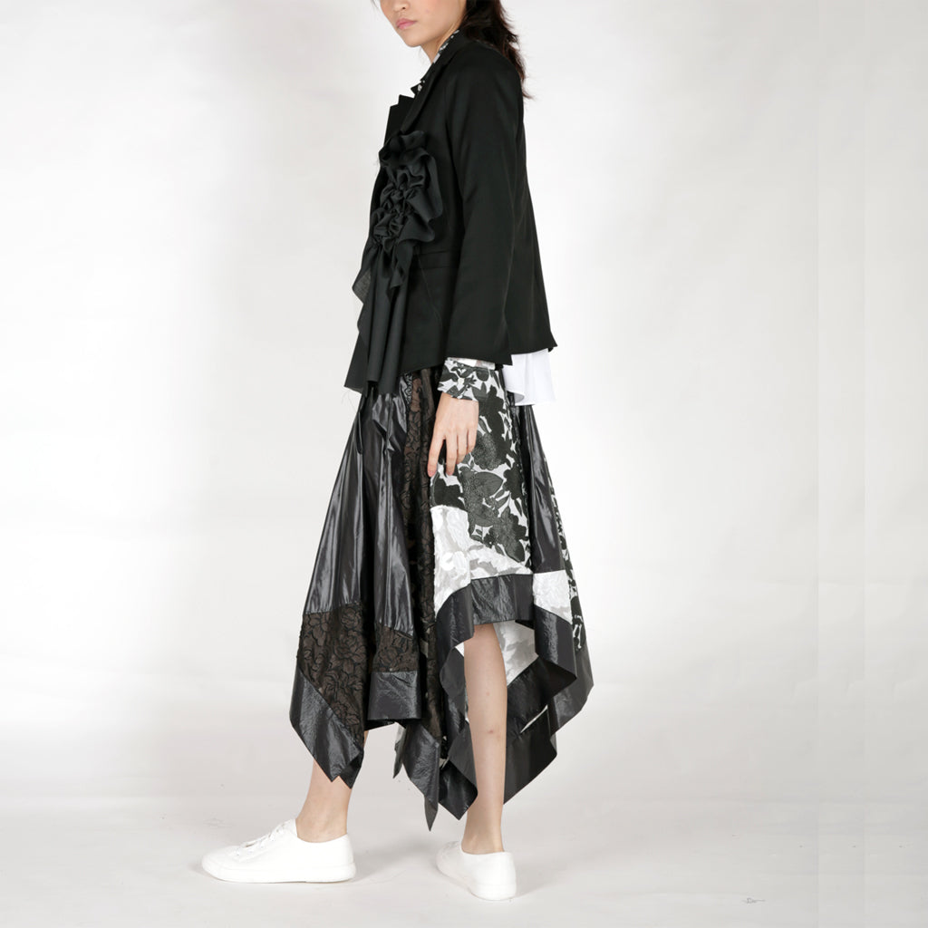 Jacket - Gathered Panels & Double Lapels - phenotypsetter, fashion designer label, unisex, women, accessories