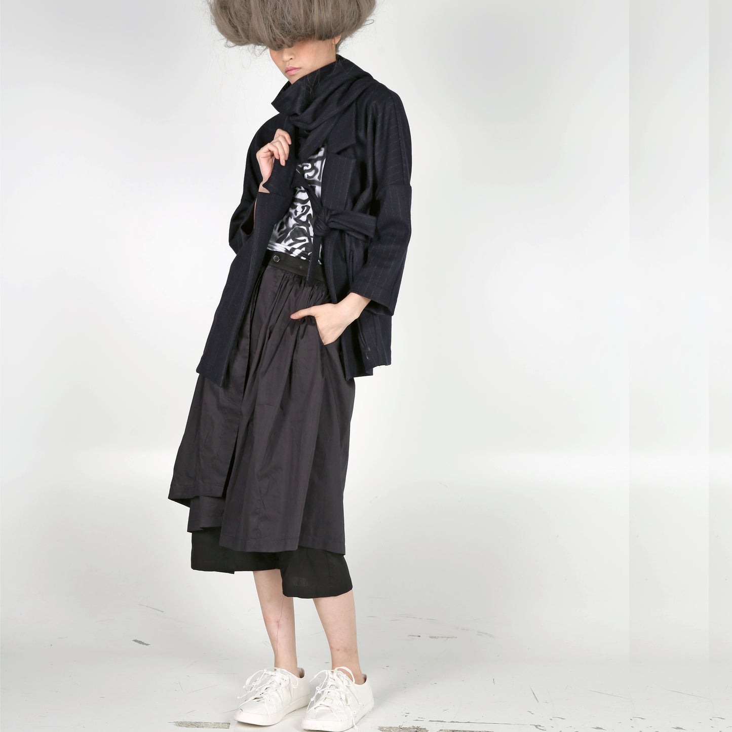 Kimono Jacket with Scarf - phenotypsetter, fashion designer label, unisex, women, accessories