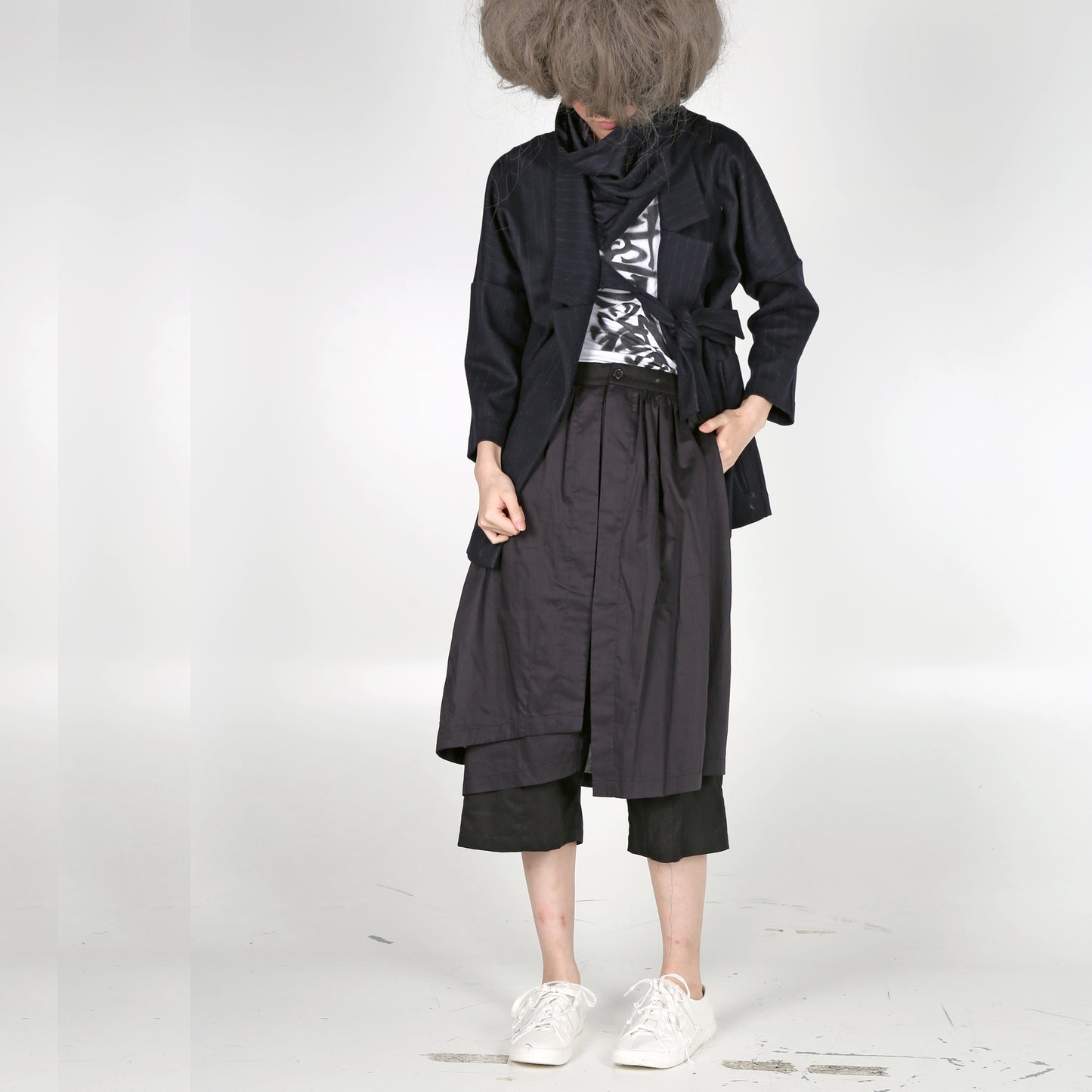 Kimono Jacket with Scarf - phenotypsetter, fashion designer label, unisex, women, accessories