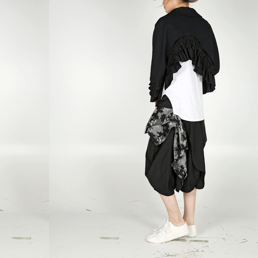 Jacket - Asymmetric Length with Ruffles - phenotypsetter, fashion designer label, unisex, women, accessories