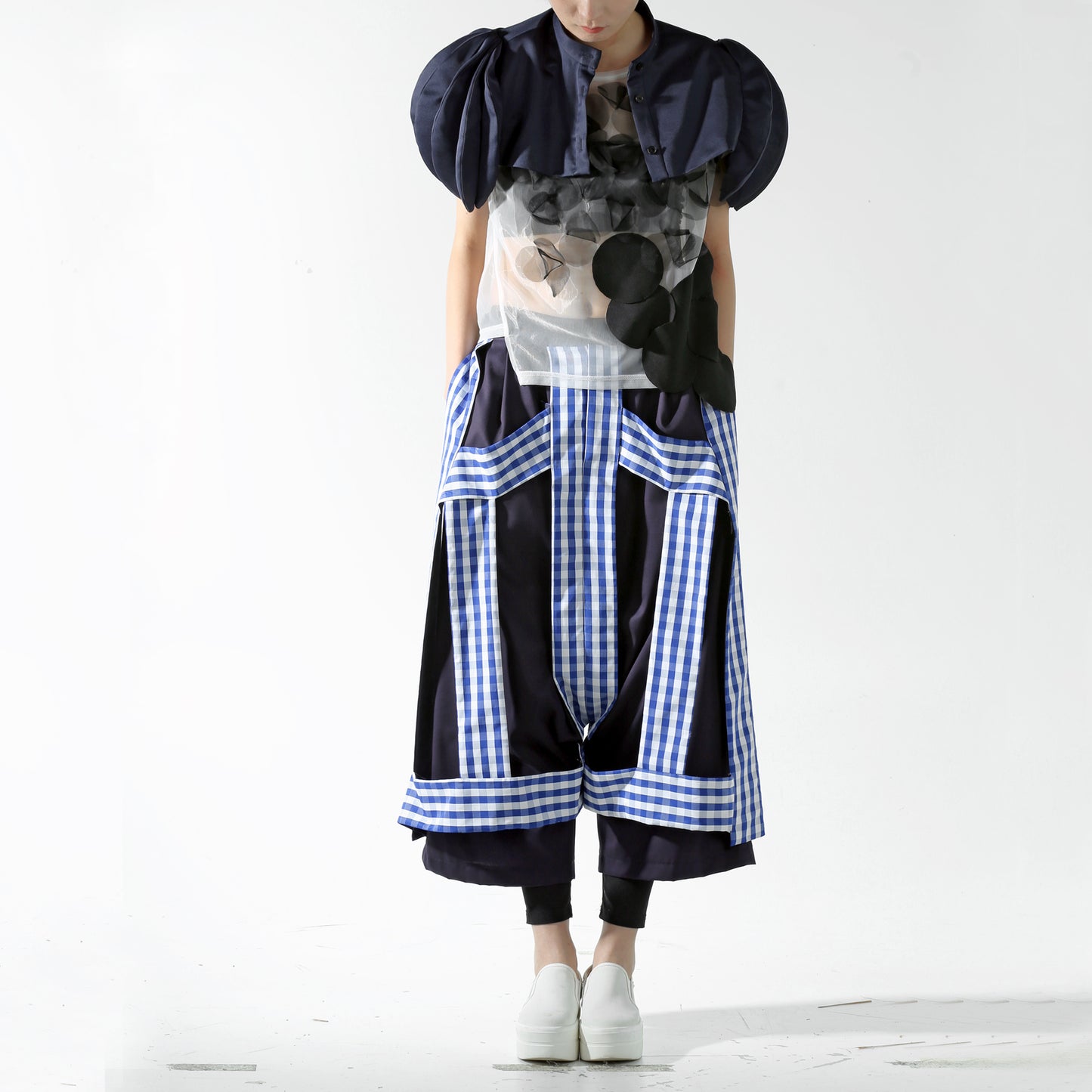 Cape - Ball Shaped Accordion on Sleeve - phenotypsetter, fashion designer label, unisex, women, accessories