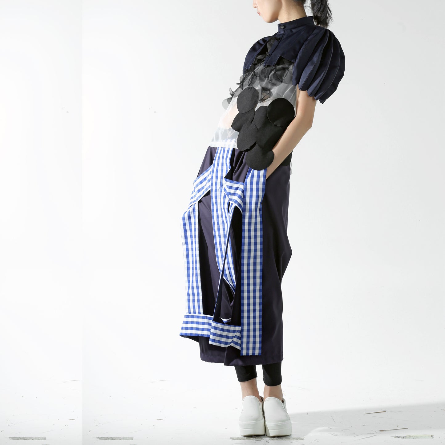 Cape - Ball Shaped Accordion on Sleeve - phenotypsetter, fashion designer label, unisex, women, accessories