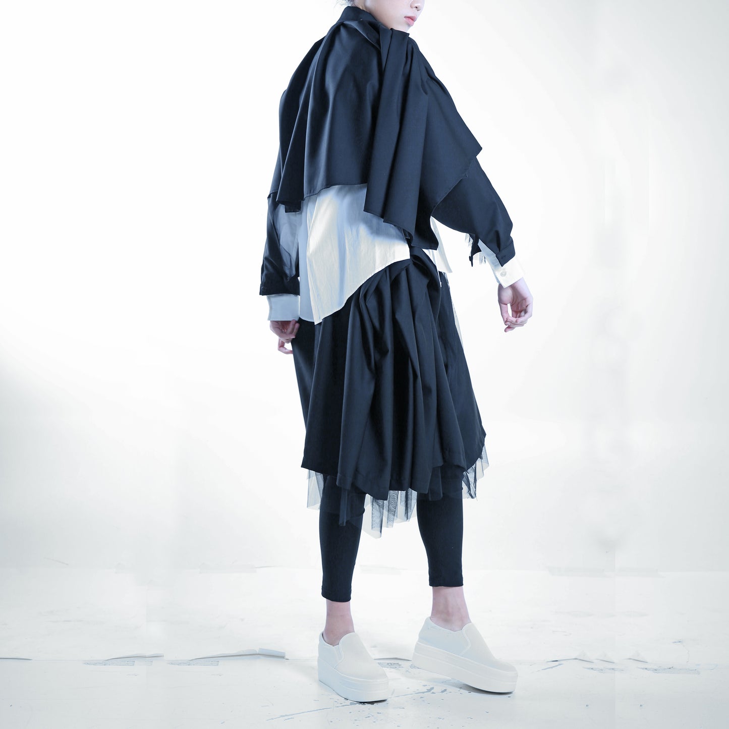 Jacket - Cape with Back Pleats