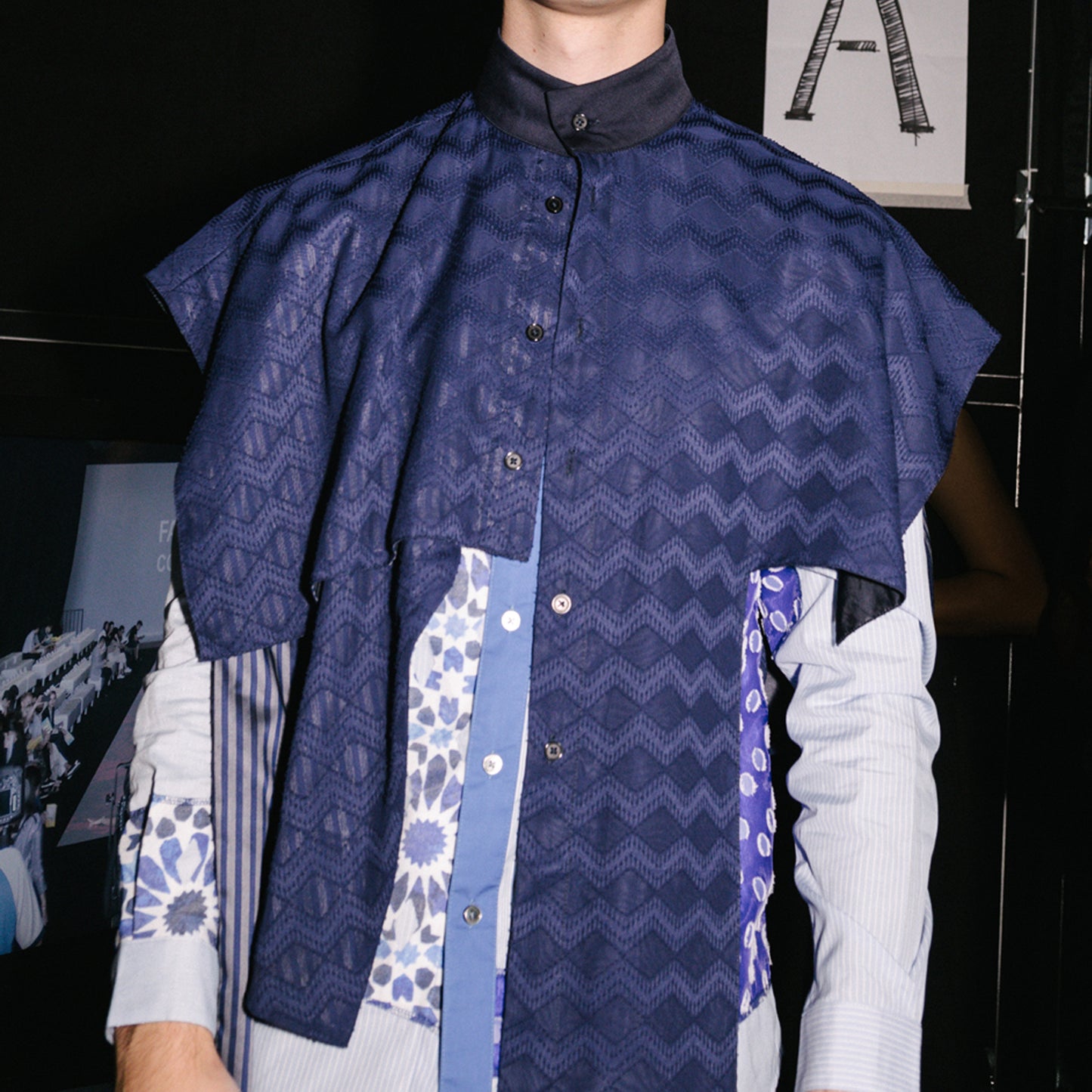 Shirts - Blue Patchwork - phenotypsetter, fashion designer label, unisex, women, accessories