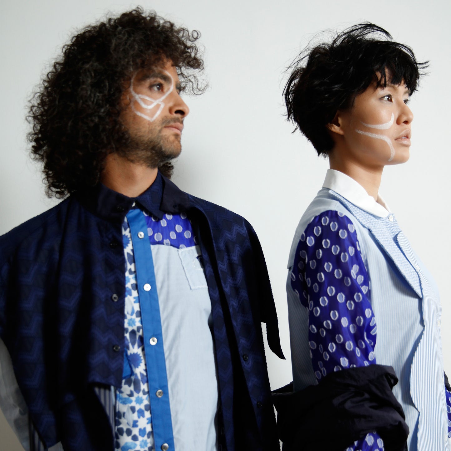 Shirts - Blue Patchwork - phenotypsetter, fashion designer label, unisex, women, accessories