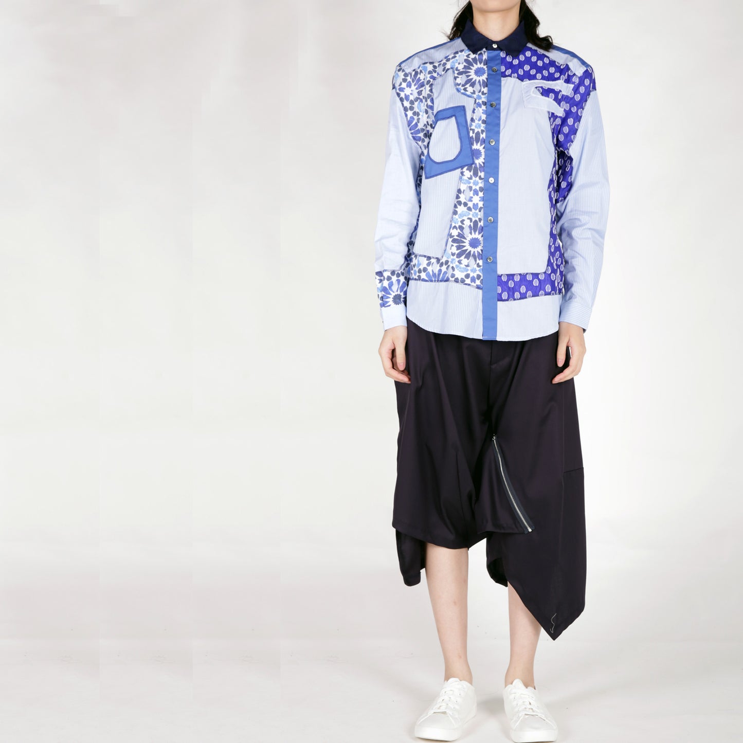 Shirts - Blue Patchwork - phenotypsetter, fashion designer label, unisex, women, accessories