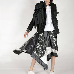 Jacket - Gathered Panels & Double Lapels - phenotypsetter, fashion designer label, unisex, women, accessories
