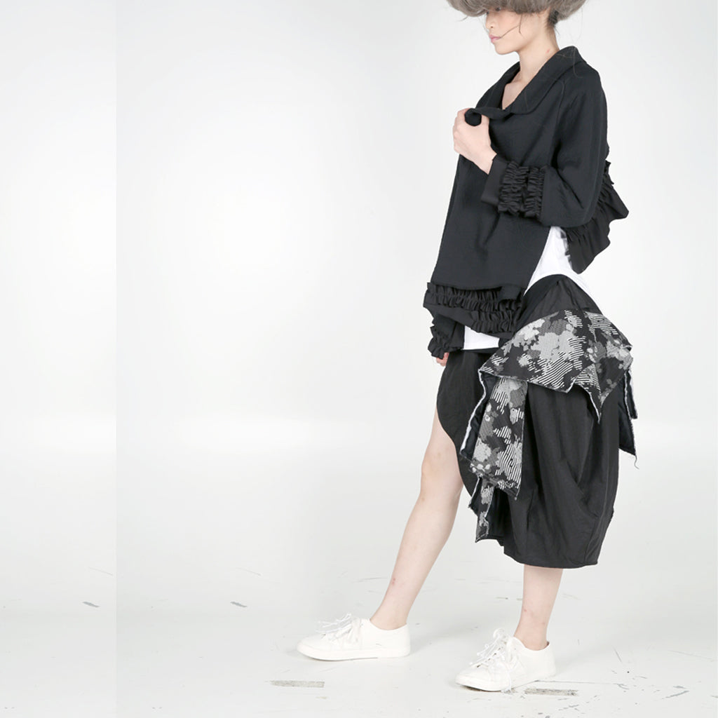 Jacket - Asymmetric Length with Ruffles - phenotypsetter, fashion designer label, unisex, women, accessories