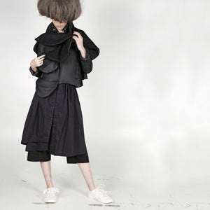 Padded Jacket with Padded Circular Ruffle - phenotypsetter, fashion designer label, unisex, women, accessories