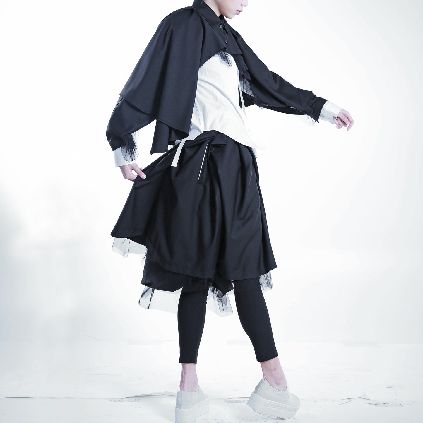 Jacket - Cape with Back Pleats