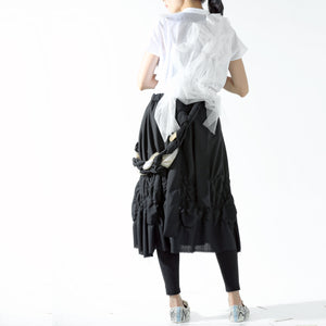 Skirt - Shirring A Line with Braided Suspender - phenotypsetter, fashion designer label, unisex, women, accessories