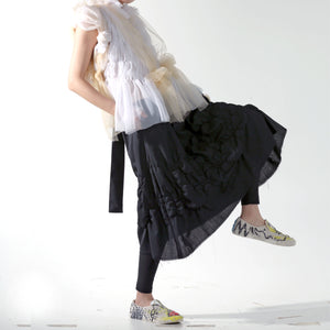 Skirt - Shirring A Line with Braided Suspender - phenotypsetter, fashion designer label, unisex, women, accessories