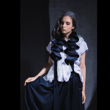 Load image into Gallery viewer, Skirts - Drop Cocoon with circular Ruffle Suspender - phenotypsetter, fashion designer label, unisex, women, accessories
