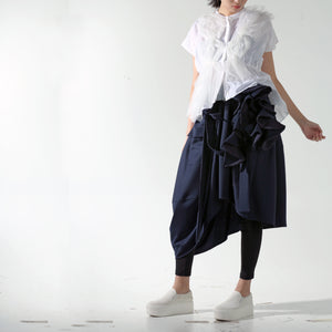 Skirts - Drop Cocoon with circular Ruffle Suspender - phenotypsetter, fashion designer label, unisex, women, accessories