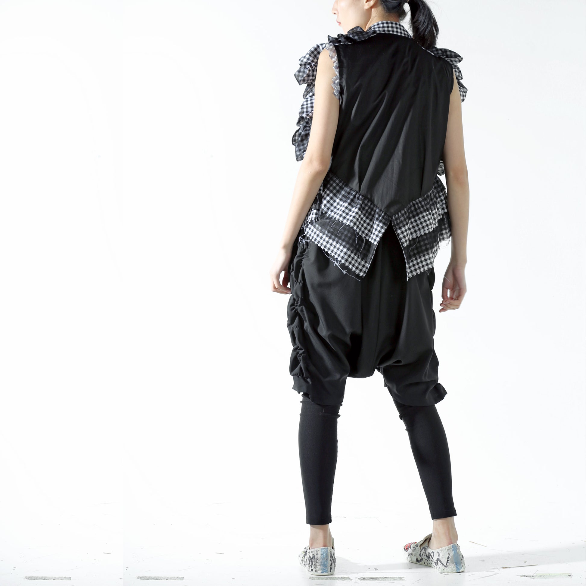 Trousers - Drop Crotch and Shirring Shorts - phenotypsetter, fashion designer label, unisex, women, accessories