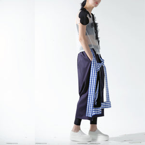 Trousers - Structured Tapes on Drop Crotch Wide Legs - phenotypsetter, fashion designer label, unisex, women, accessories